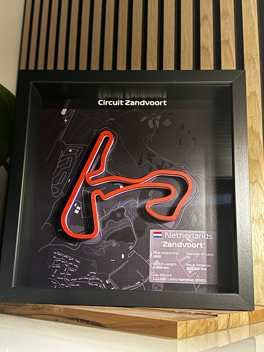 Zandvoort in 3D – Deine Lieblingsrennstrecke als Wandkunst (25x25 cm)!