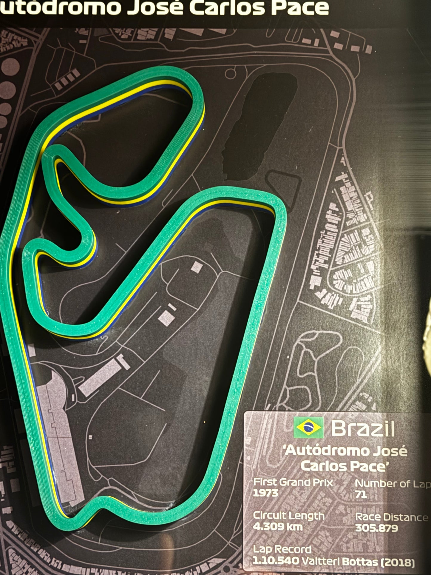 🏎️ Interlagos – Die legendäre Rennstrecke als 3D-Modell im Bilderrahmen! 🇧🇷