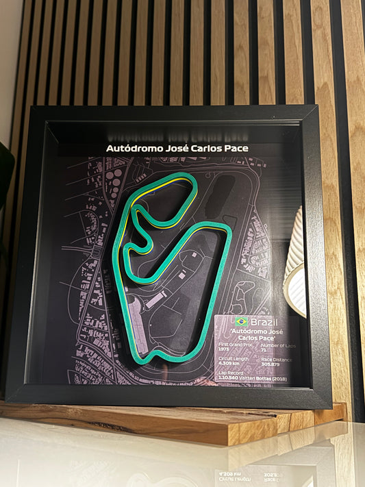 🏎️ Interlagos – Die legendäre Rennstrecke als 3D-Modell im Bilderrahmen! 🇧🇷